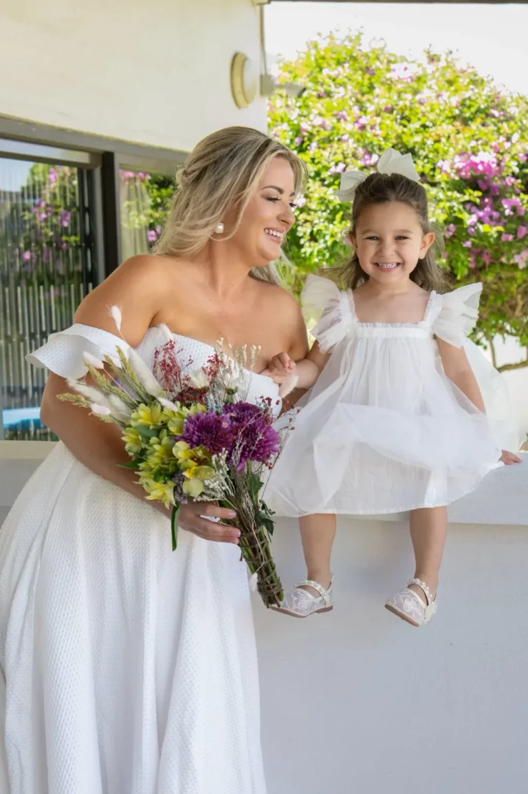 Bride and Bouquet on the wedding day